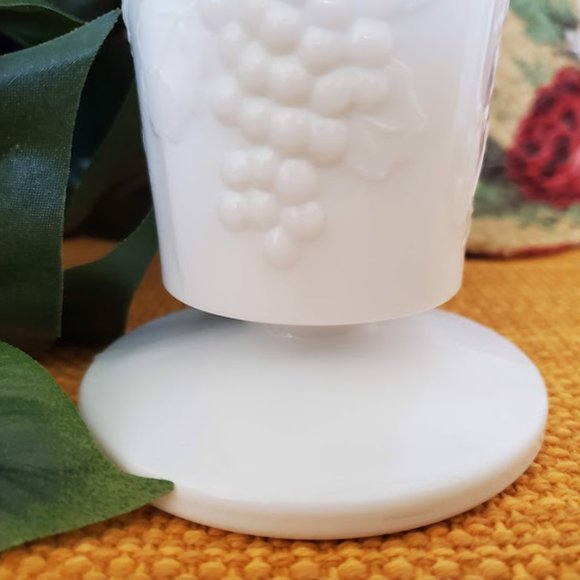 Milk Glass Footed Vases - Picture 4 of 6